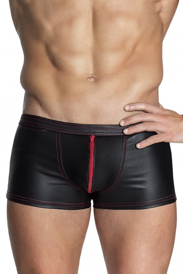 Wetlook men's shorts with zip